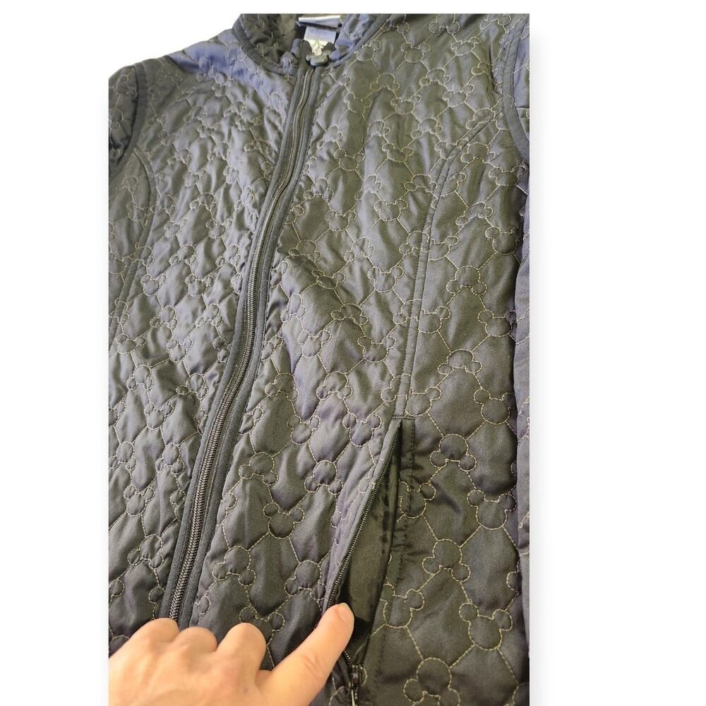 Disneyland Resort Mickey Mouse Quilted Full Zip Black Jacket Women Extra Large - Picture 3 of 8